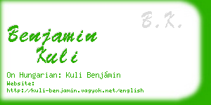 benjamin kuli business card
